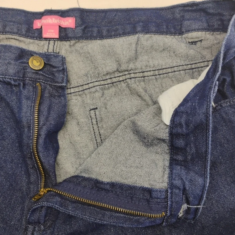 Woman Within 22W (39x20) Women's Bermuda Dark Denim Jean Shorts‎ Vintage